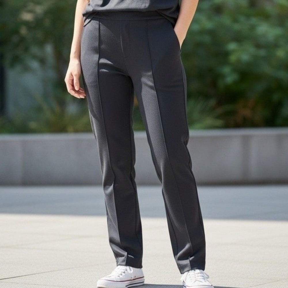 APT. 9 Black Elastic‎ Waist Tie Front Dressy Casual Pants Plus Size PXL